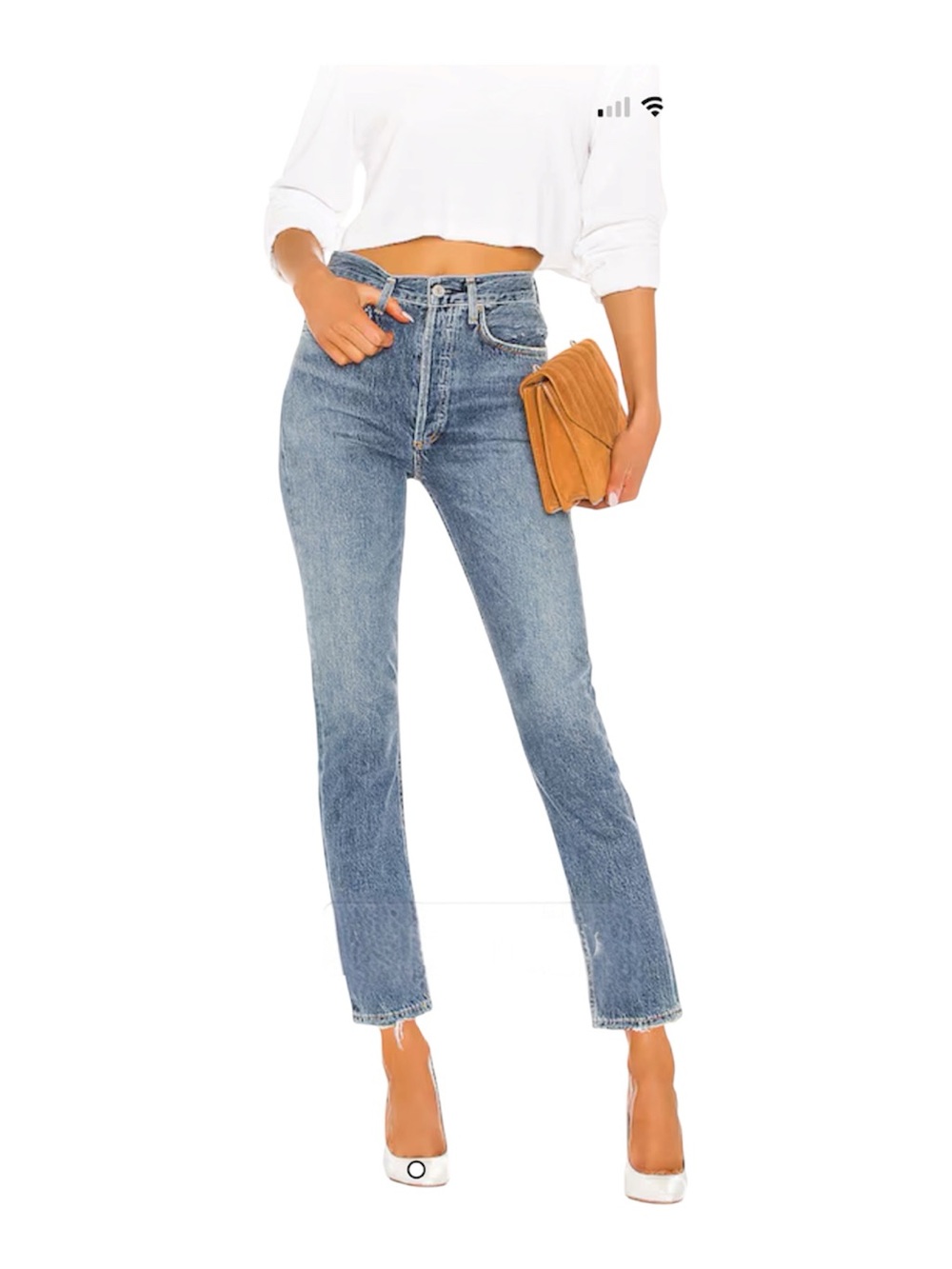 Agolde Riley High Rise Crop Jean Size 25